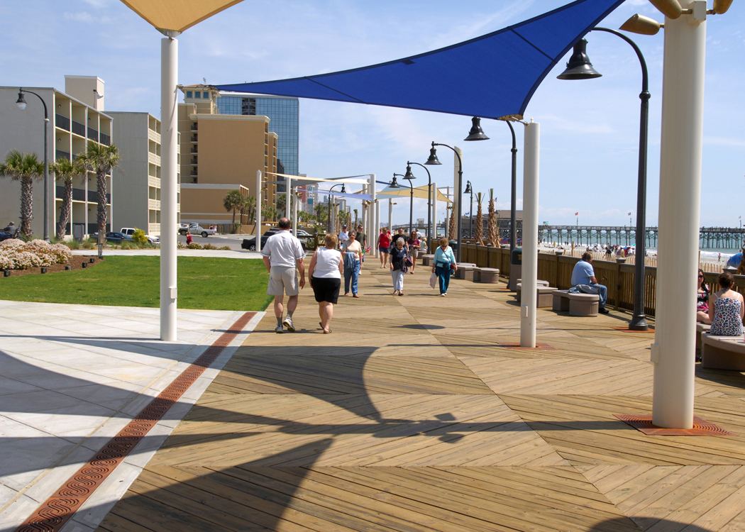 Pedestrians on the Myrtle Beach Boardwalk