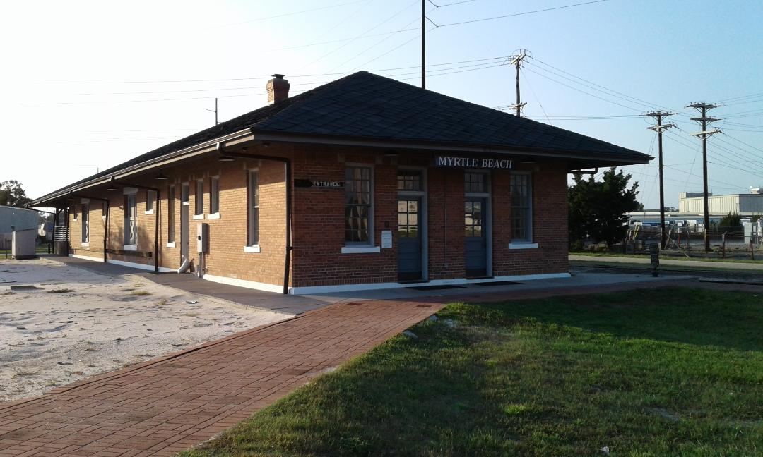 The restored 1937 Myrtle Beach train depot
