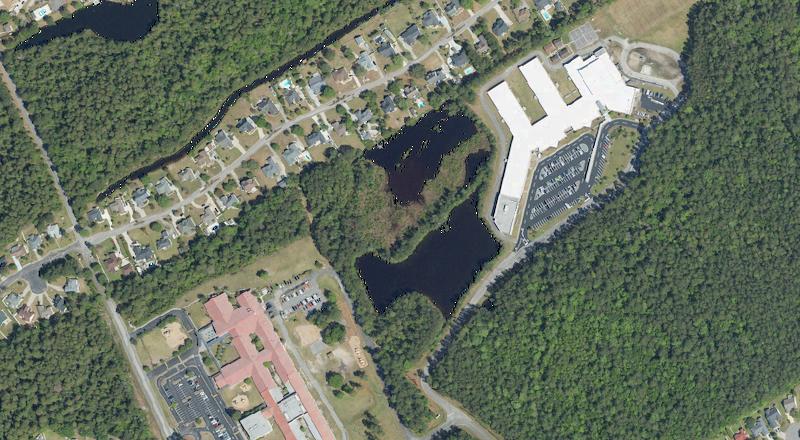USDA NAIP aerial of Forestbrook Elementary and Middle school campuses