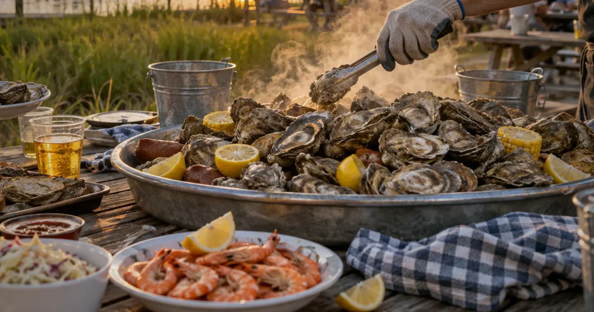 An illustrative coastal seafood gathering for Little River ShrimpFest