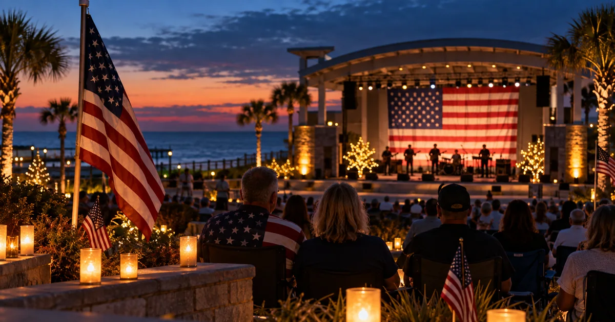 An illustrative small-town street festival for 9/11 Memorial Ceremony